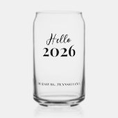 Custom Text Hello 2026 New Years Eve Party Dosenglas (Vorderseite)