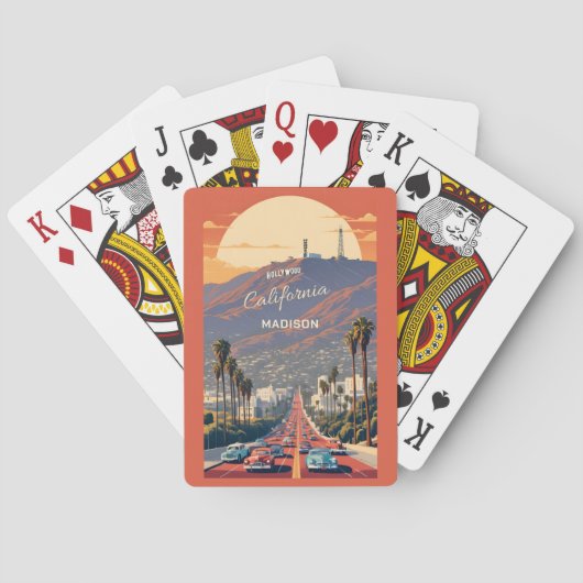 Custom Text Hollywood California Spielkarten (Rückseite)