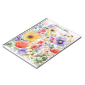 Custom Text Hübsch Summer Floral Notebook Notizblock (Linke Seite)