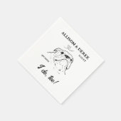 Custom Text I Do Too Dog Bulldog Wedding Nap Serviette (Ecke)