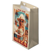 Custom Text Ibiza, Spanien Reiseplakat Kleine Geschenktüte (Vorderseite Schrägansicht)