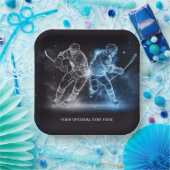 Custom Text Ice Hockey Pappteller (Party)