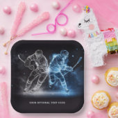 Custom Text Ice Hockey Pappteller (Party)