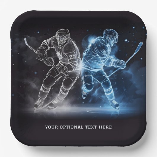 Custom Text Ice Hockey Pappteller (Vorderseite)