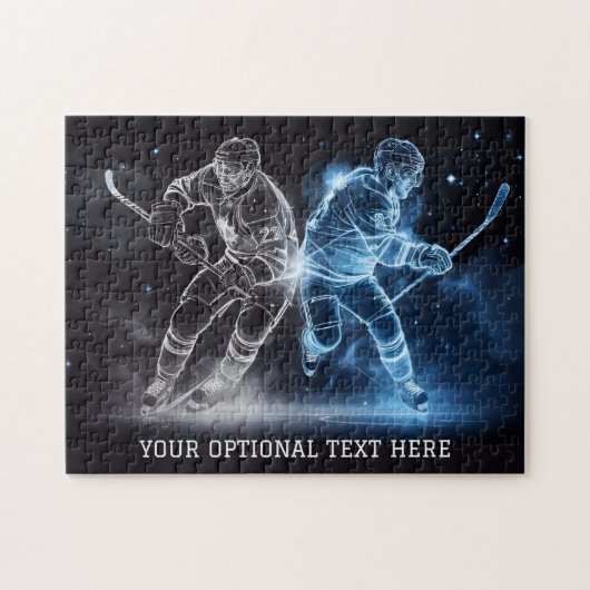 Custom Text Ice Hockey Puzzle (Horizontal)