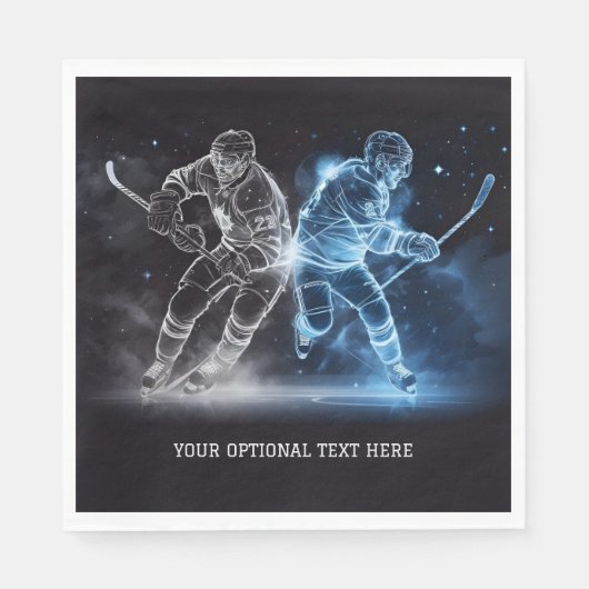 Custom Text Ice Hockey Serviette (Vorderseite)