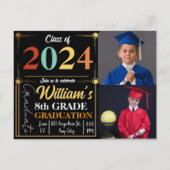 Custom Text & Image Hello Summer Funny Abschluss Ankündigungspostkarte (Rückseite)