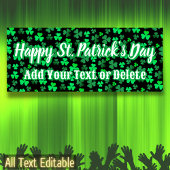Custom Text Irish Party St Patrick's Day Kleeblatt Banner