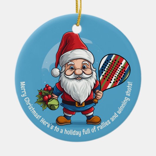 🎾🎄Custom text, Jingle Smash Keramik Ornament (Vorne)