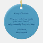 🎾🎄Custom text, Jingle Smash Keramik Ornament (Hinten)