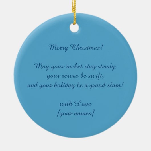 🎾🎄Custom text, Jingle Smash Keramik Ornament (Hinten)