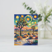 Custom Text Joshua Tree Van Gogh Colorful Desert Postkarte (Stehend Vorderseite)
