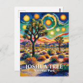 Custom Text Joshua Tree Van Gogh Colorful Desert Postkarte (Vorne/Hinten)