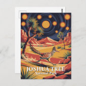 Custom Text Joshua Tree Wildlife Roadrunner Desert Postkarte (Vorne/Hinten)