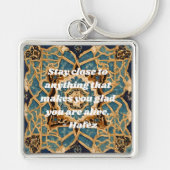 Custom Text Khatam Marquetry iranische Kunstgesche Schlüsselanhänger (Vorne)