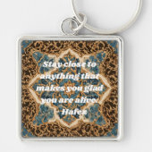 Custom Text Khatam Marquetry Persische Kunstgesche Schlüsselanhänger (Vorne)