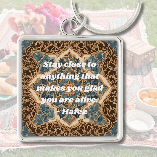 Custom Text Khatam Marquetry Persische Kunstgesche Schlüsselanhänger