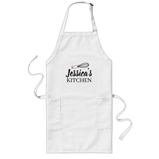 Custom Text Kitchen Apron Lange Schürze (Vorne)