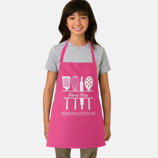 Custom Text Kiteküche Monogram GRILLEN Koch Backge Schürze (Insitu)