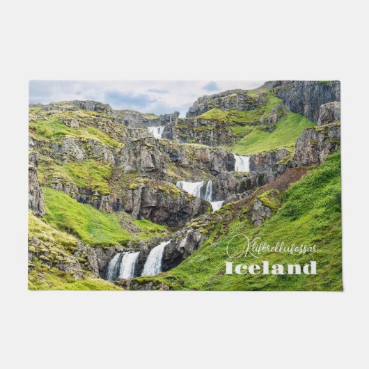 Custom Text Klifbrekkufossar, Island Fußmatte (Vorderseite)