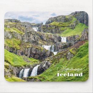 Custom Text Klifbrekkufossar, Island Mousepad