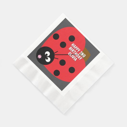 Custom Text Ladybird Party Napkin - Niedlicher Car Serviette (Ecke)