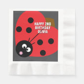 Custom Text Ladybird Party Napkin - Niedlicher Car Serviette (Vorderseite)