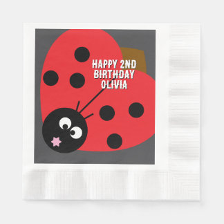 Custom Text Ladybird Party Napkin - Niedlicher Car Serviette