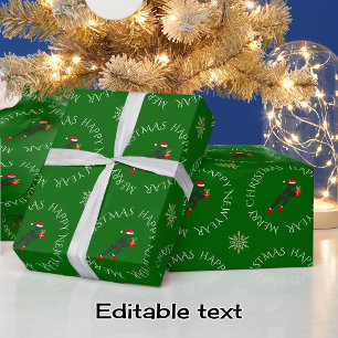 Custom Text Läufer mit Geschenk Weihnachten grün Geschenkpapier