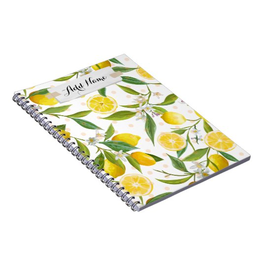 CUSTOM TEXT - Lemon Notebook Notizblock (Rechte Seite)