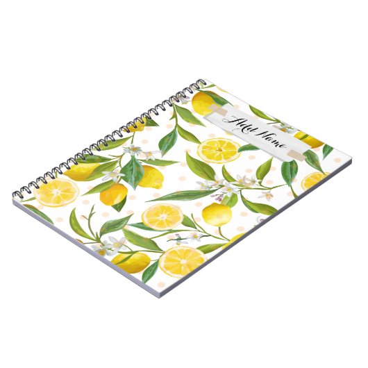 CUSTOM TEXT - Lemon Notebook Notizblock (Linke Seite)
