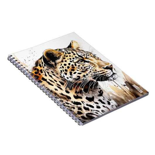 CUSTOM TEXT : Leopard Notebook Journal Notizblock (Rechte Seite)