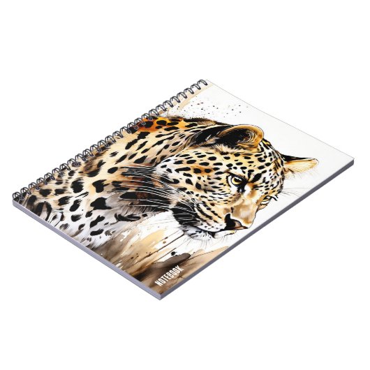 CUSTOM TEXT : Leopard Notebook Journal Notizblock (Linke Seite)