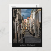 Custom Text Lissabon Street, Portugal Postcard Postkarte (Vorne/Hinten)