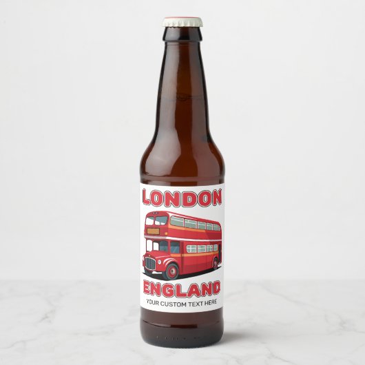 Custom Text London - England Bierflaschenetikett (Vorderseite)