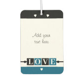 Custom text lovebirds romantic Valentine blue Autolufterfrischer (Vorderseite)