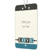 Custom text lovebirds romantic Valentine blue Autolufterfrischer (Links)