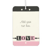 Custom text lovebirds romantic Valentine pink Autolufterfrischer (Vorderseite)