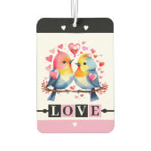 Custom text lovebirds romantic Valentine pink Autolufterfrischer (Rückseite)