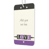 Custom text lovebirds romantic Valentine purple Autolufterfrischer (Links)