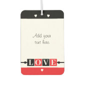 Custom text lovebirds romantic Valentine red Autolufterfrischer (Vorderseite)