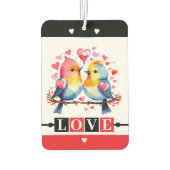 Custom text lovebirds romantic Valentine red Autolufterfrischer (Rückseite)