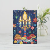 Custom text Luminous Festival Greetings Feiertagskarte (Stehend Vorderseite)