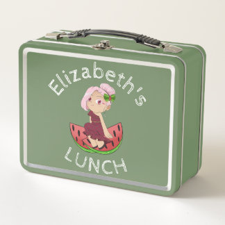 Custom Text Lunch Box mit Watermelon Chibi