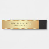 Custom Text Luxe Trendy Black & Gold Beruflich Türschild (Vorderseite )