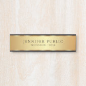 Custom Text Luxe Trendy Black & Gold Beruflich Türschild (Vorderseite )