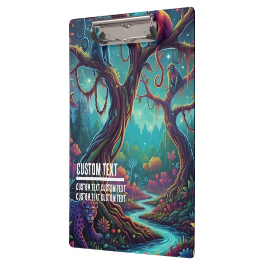 Custom Text Magical Jungle Monkeys & Leopard Klemmbrett (Links)
