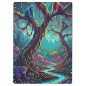 Custom Text Magical Jungle Monkeys & Leopard Klemmbrett (Rückseite)