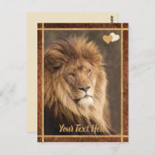 Custom Text Majestic Lion Foto Postkarte (Vorne/Hinten)