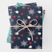 Custom text marineblau 💙 pickleball Weihnachten Geschenkpapier Set (Beispiel)